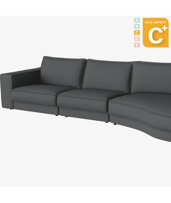 Canapé Noora 3 modules XL  bout arrondi , Long. 430 x 166cm JUSQU'A -70%! 