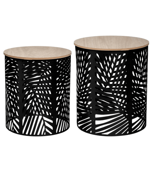 Lot de 2 tables cafe Feuille Noires Les êtres humains sont 