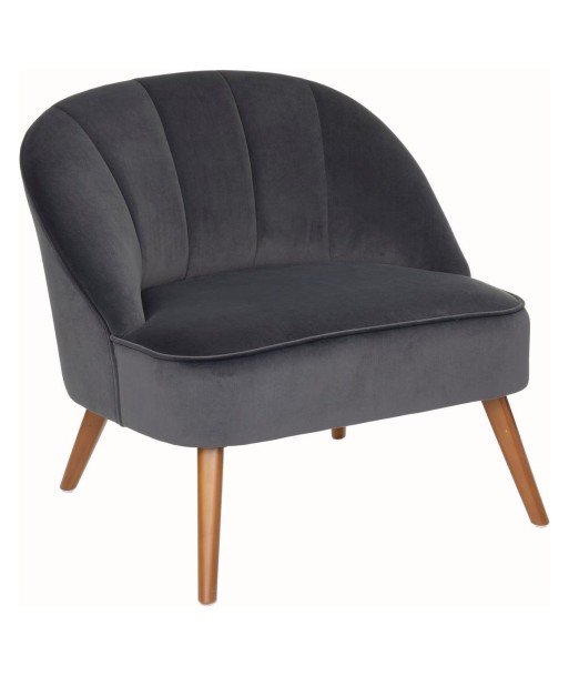 Fauteuil En Velours Naova Gris l'achat 