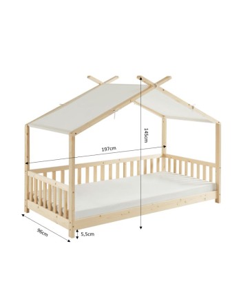 Lit tente enfant 90x190 Tiny avec barrière et sommier inclus 2 - 3 jours ouvrés.