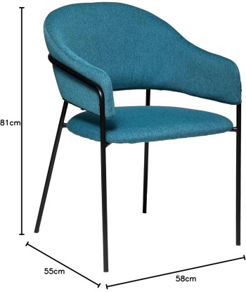 Fauteuil à diner Siron Bleu Canard En savoir plus