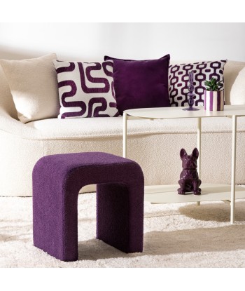 Pouf Sevi Bouclette Deep Violet en linge