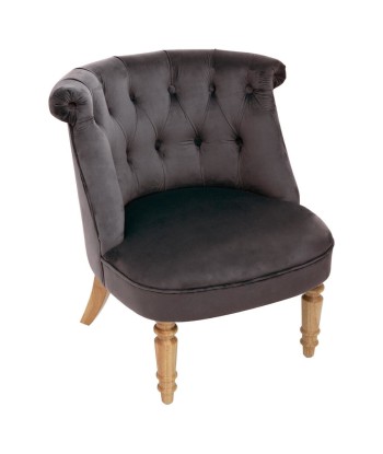 Fauteuil Sixtine En Velours Gris l'achat 