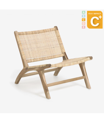 Fauteuil Beida en bois massif de teck solde