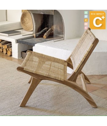 Fauteuil Beida en bois massif de teck solde