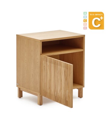 Table de chevet Beyla en bois massif de frêne, Dim. 53 x 62 cm livraison gratuite