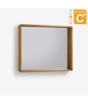 Miroir Kuveni en bois massif de teck, Dim. 80 x 65 cm en ligne