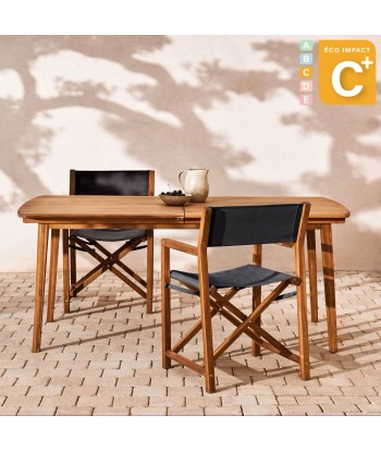 Table de jardin extensible Thianna en bois massif, Dim. 180x90cm plus qu'un jeu 