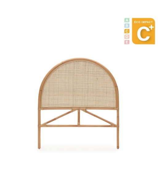 Tête de lit Quiterie en rotin naturel ronde, Long. 90 cm Fin de série