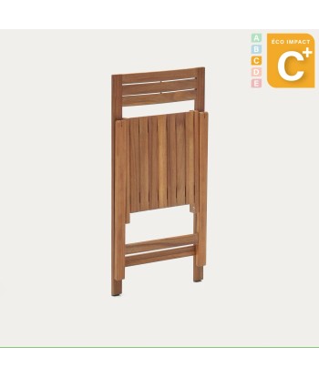 Lot de 2 chaises de jardin pliante Sadirar en bois massif d'acacia d'Europe débarque