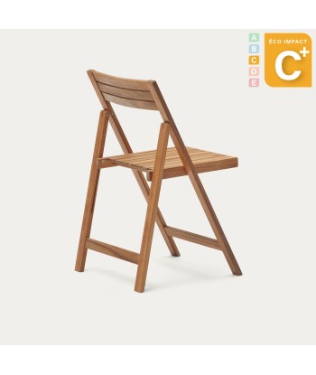 Lot de 2 chaises de jardin pliante Sadirar en bois massif d'acacia d'Europe débarque