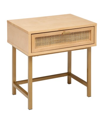 Table De Chevet 1 Tiroir Rayo Beige rembourrage situé sous