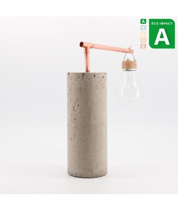 Lampe Rébé en cuivre et béton recyclé, Haut. 28cm soldes