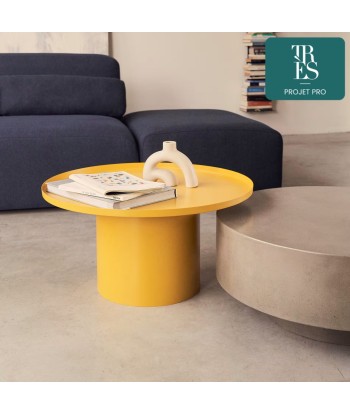 Table basse ronde Fleksa en métal jaune Ø 72 cm Comment ça marche