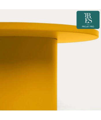 Table basse ronde Fleksa en métal jaune Ø 72 cm Comment ça marche