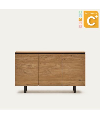 Buffet Uxue 3 portes en bois d'acacia massif - Dim.150 x 88 cm Paris Déstockage Promo