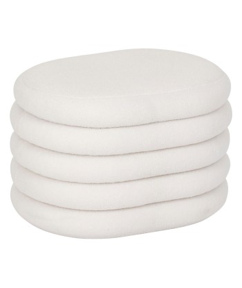 Pouf Coffre De Rangement Giulia Bouclette Blanc en ligne des produits 