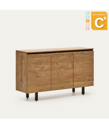 Buffet Uxue 3 portes en bois d'acacia massif - Dim.150 x 88 cm Paris Déstockage Promo