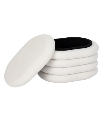 Pouf Coffre De Rangement Giulia Bouclette Blanc en ligne des produits 