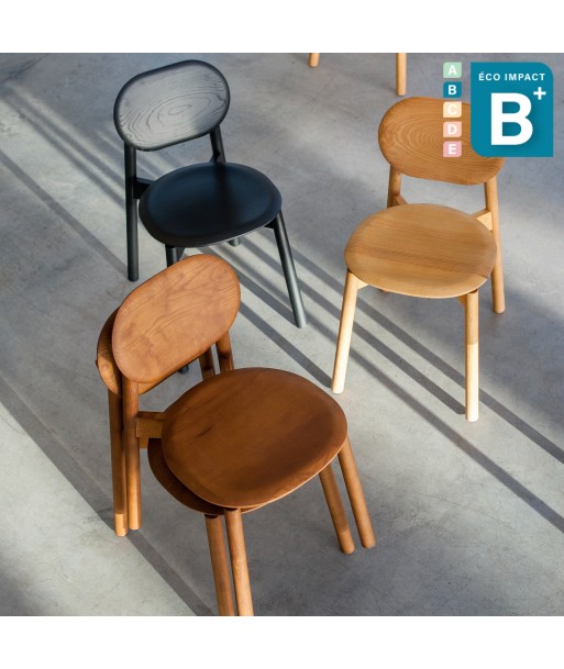 Lot de 2 Chaises RUA CHA en bois massif de frêne les ligaments