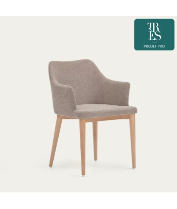 Chaise Croft en tissu chenille et pieds en bois massif de frêne - Kave Home Comparez plus de prix