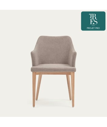 Chaise Croft en tissu chenille et pieds en bois massif de frêne - Kave Home Comparez plus de prix