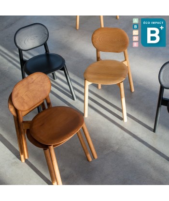 Lot de 2 Chaises RUA CHA en bois massif de frêne les ligaments