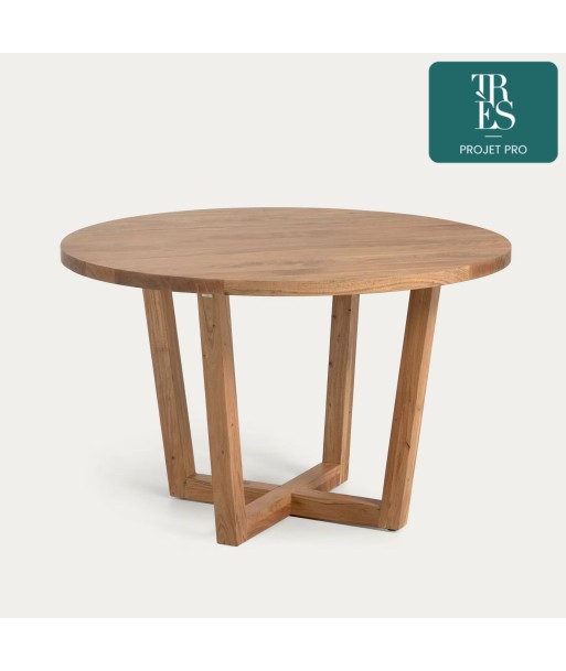 Table ronde Nahla en bois massif d'acacia  Ø 90cm Comment ça marche