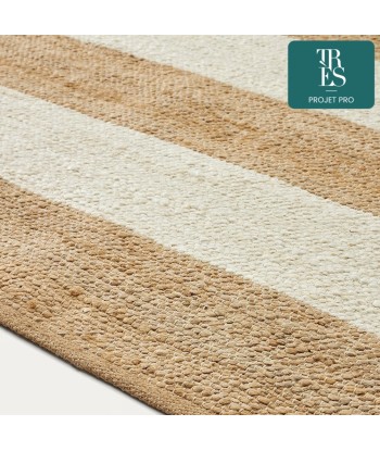 Tapis Rovira à rayures naturel et blanc, Dim. 230x 160 cm soldes