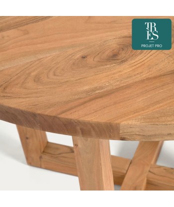 Table ronde Nahla en bois massif d'acacia  Ø 90cm Comment ça marche