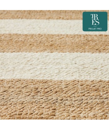 Tapis Rovira à rayures naturel et blanc, Dim. 230x 160 cm soldes