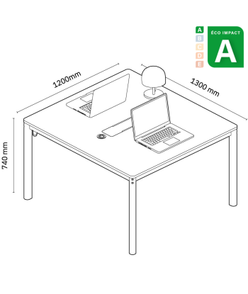 Le bureau cowork, dimensions 120 x 130cm 2 - 3 jours ouvrés.