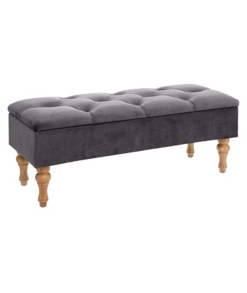 Banc Coffre Atelier D'hiver En Velours Gris Venez acheter