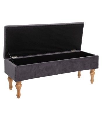 Banc Coffre Atelier D'hiver En Velours Gris Venez acheter