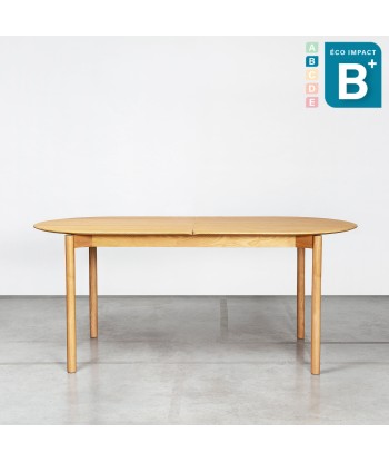 Table RUA CHA extensible en bois massif, Long.180-230cm À commander