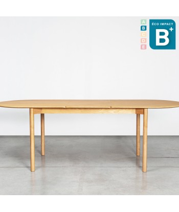 Table RUA CHA extensible en bois massif, Long.180-230cm À commander