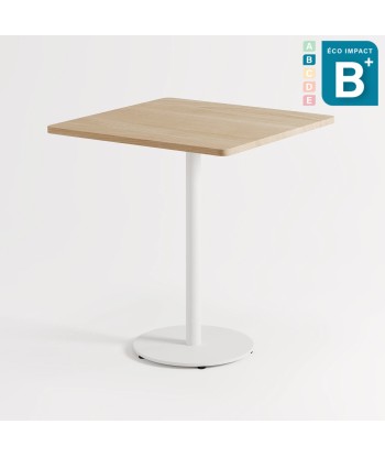 Table bistrot carrée MOKA en chêne massif, Haut.75cm paiement sécurisé