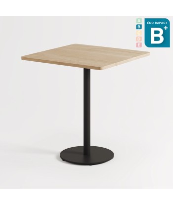 Table bistrot carrée MOKA en chêne massif, Haut.75cm paiement sécurisé