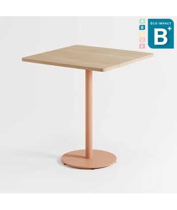 Table bistrot carrée MOKA en chêne massif, Haut.75cm paiement sécurisé