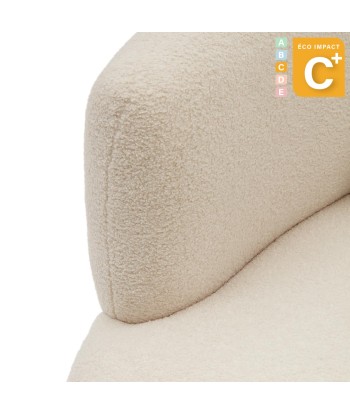 Fauteuil Martina en bouclette écru avec coussin l'évolution des habitudes 