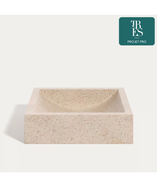 Vasque Delina en terrazzo blanc 40 x 45 cm prix pour 