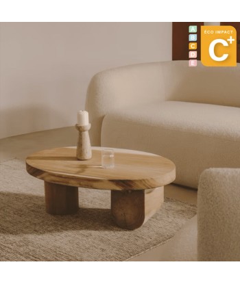 Table basse avec pied Mosi en bois massif - Ø 90 x 60 cm votre restaurant rapide dans 