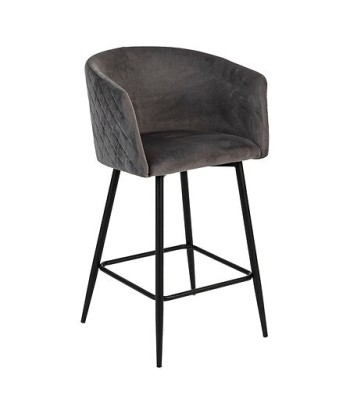 Fauteuil De Bar Marlo En Velours Gris basket pas cher