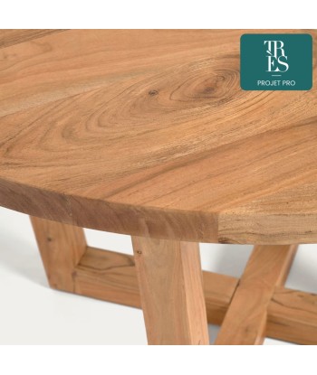 Table ronde Nahla en bois massif d'acacia  Ø 120cm livraison et retour toujours gratuits