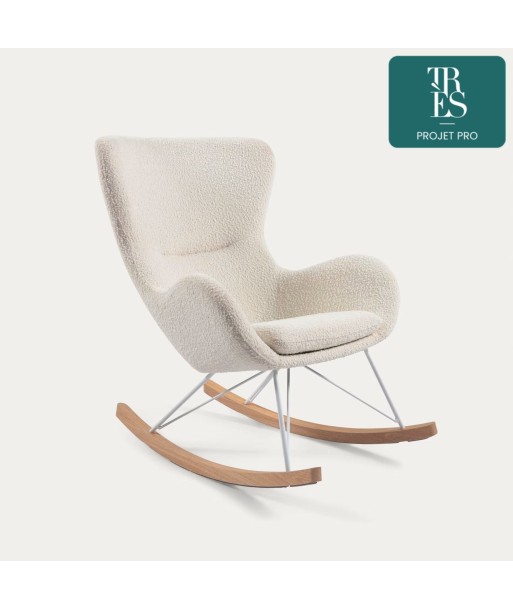 Fauteuil à bascule Vania bouclette blanc en ligne