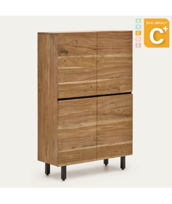 Buffet Uxue haut en bois d'acacia massif - Dim. 100 x 155 cm solde