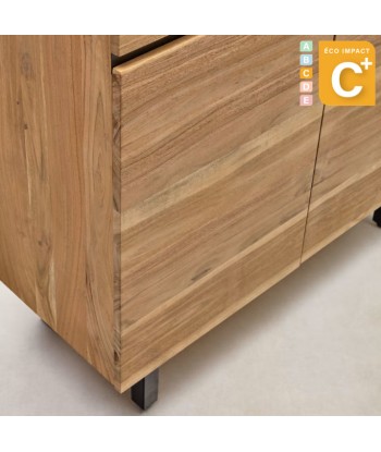 Buffet Uxue haut en bois d'acacia massif - Dim. 100 x 155 cm solde