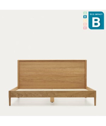 Lit Lenon en bois et placage chêne pour matelas de 160 x 200 50% de réduction en Octobre 2024