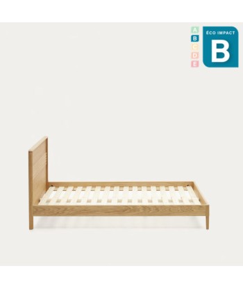 Lit Lenon en bois et placage chêne pour matelas de 160 x 200 50% de réduction en Octobre 2024