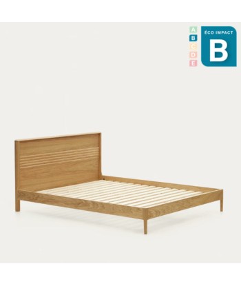 Lit Lenon en bois et placage chêne pour matelas de 160 x 200 50% de réduction en Octobre 2024